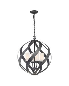 4 Light Outdoor Chandelier - Old Black