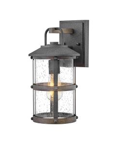 1 Light Small Wall Lantern - Aged Zinc with Driftwood Grey