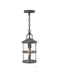 1 Light Small Chain Lantern - Aged Zinc with Driftwood Grey