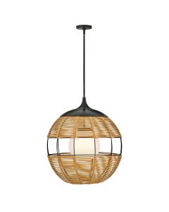 1 lt Medium Outdoor Pendant - Black/Camel