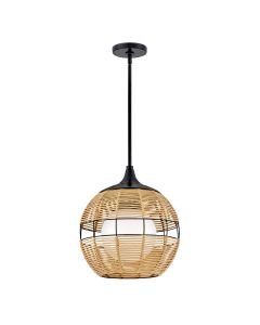 1 lt Small Outdoor Pendant - Black/Camel
