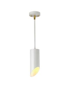 1 Light Pendant - White / Aged Brass