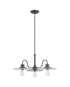 3 Light Chandelier - Old Painted Bronze