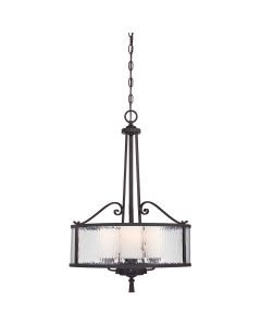 3 Light Pendant - Satin Black
