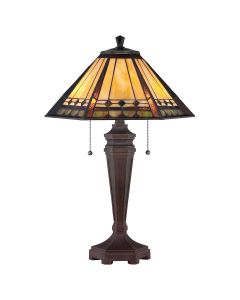 2 Light Table Lamp - Dark Brown