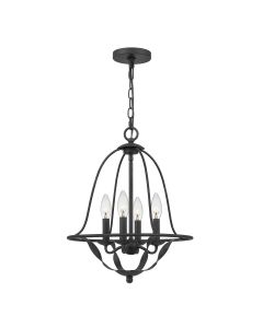 4 Light Pendant - Black / Grey Patina