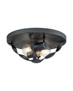 2 Light Flush - Black / Grey Patina