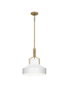 2 lt Pendant Light - Aged Brass and Cased Opal glass Shade