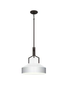 2 lt Pendant Light - Old Bronze and Cased Opal glass Shade