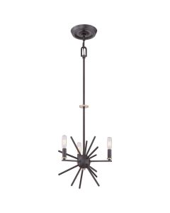 3 Light Chandelier - Dark Brown