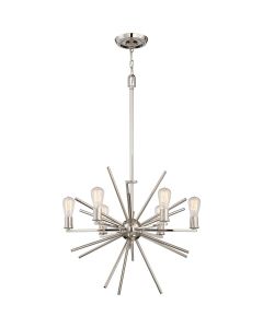 6 Light Chandelier - Polished Nickel