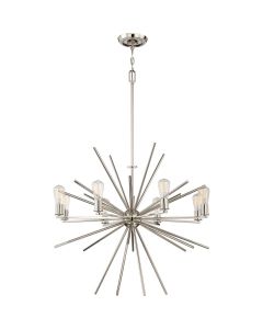 8 Light Chandelier - Polished Nickel