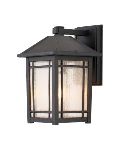 1 Light Medium Wall Lantern - Black