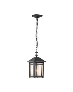 1 Light Medium Chain Lantern - Black