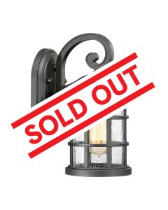 1 Light Small Wall Lantern - Black