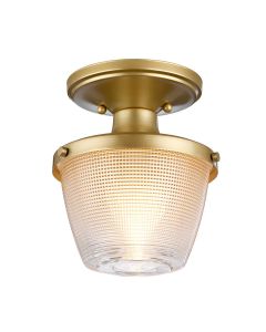 1 Light Semi-Flush - Painted Natural Brass