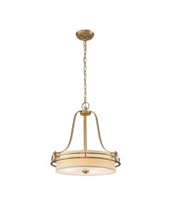 4 Light Pendant - Brushed Brass