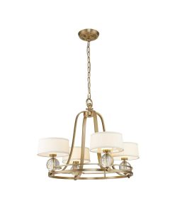 4 Light Chandelier - Brushed Brass