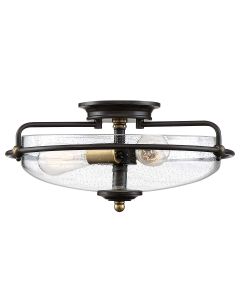 3 Light Flush - Oil Rubbed Bronze With Aged Brass