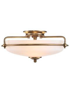 3 Light Flush - Aged Brass