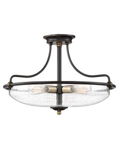 4 Light Semi-Flush - Oil Rubbed Bronze With Aged Brass
