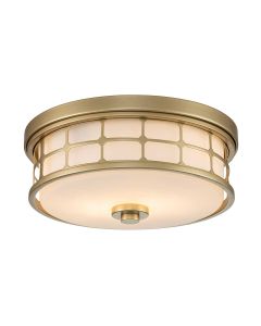 2 Light Flush - Painted Natural Brass