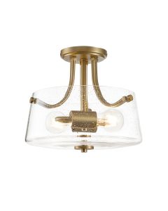 2 Light Semi-Flush - Brushed Brass