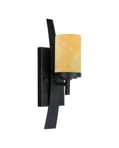 1 Light Wall Light - Old Painted Bronze With Onyx Shade