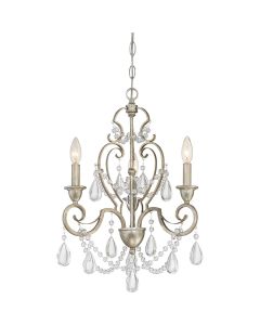 3 Light Mini Chandelier - Silver Patina