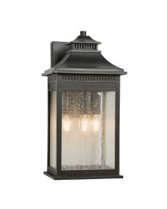 3 Light Large Wall Lantern - Old Painted Bronze