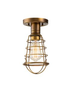 1 Light Semi-Flush - Aged Brass