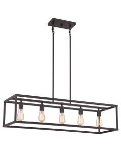 5 Light Island Chandelier - Dark Brown