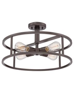4 Light Semi-Flush - Dark Brown