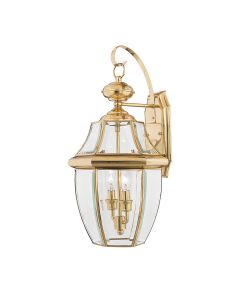 2 Light Large Wall Lantern - Lacquered Polished Brass