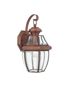 1 Light Medium Wall Lantern - Lacquered Aged Copper