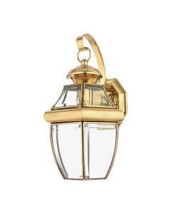 1 Light Medium Wall Lantern - Lacquered Polished Brass