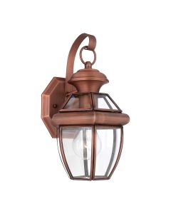 1 Light Small Wall Lantern - Lacquered Aged Copper