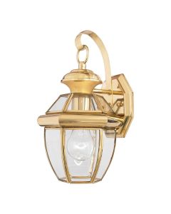 1 Light Small Wall Lantern - Lacquered Polished Brass