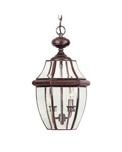 2 Light Large Chain Lantern - Lacquered Aged Copper