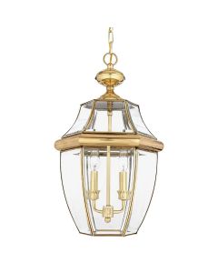 2 Light Large Chain Lantern - Lacquered Polished Brass