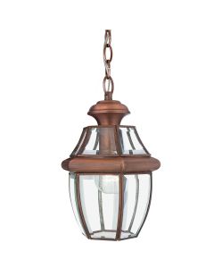 1 Light Medium Chain Lantern - Lacquered Aged Copper