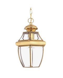 1 Light Medium Chain Lantern - Lacquered Polished Brass