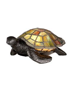 Sawback Turtle Tiffany Style Lamp - Grey Bronze