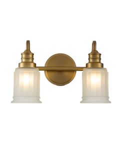 2 Light Wall Light - Brushed Brass