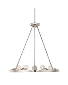 6 Light Chandelier - Polished Nickel