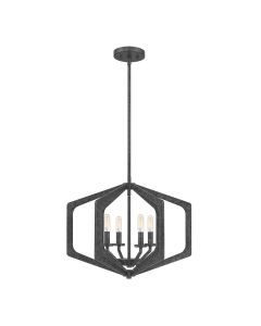 4 Light Pendant - Mottled Black / Silver Patina