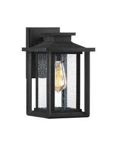 1 Light Small Wall Lantern - Black