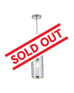 1 Light Pendant - Polished Nickel, Smoke Glass