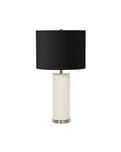 1 Light Table Lamp - White With Black Shade