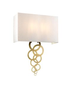 Large 2 Light Wall Light - Aged Brass